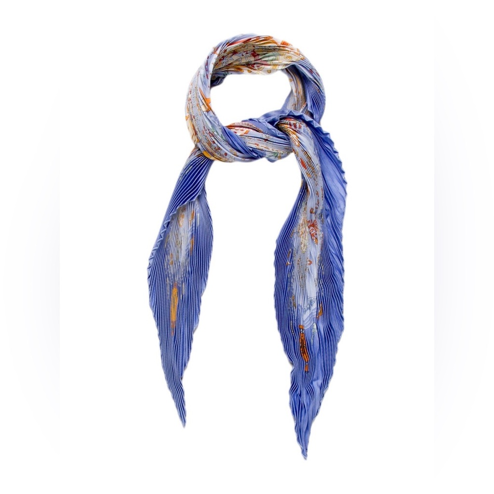 Hermes Light Purple Plisse Shell Rocaille Scarf